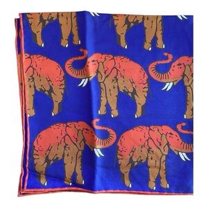 Seaward & Stern from England Elephant Print Silk 16” Square